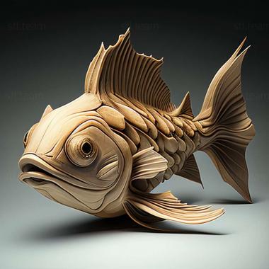 3D model American shubunkin fish (STL)